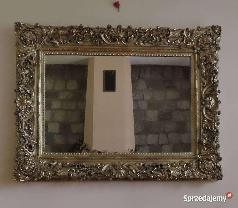 Lustro w złotej zdobionej ramie 125 x 94 zachodniopomorskie Szczecin