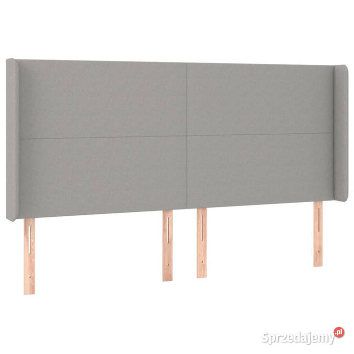 Zagłówek uszak jasnoszary 203x16x118128 tkanina