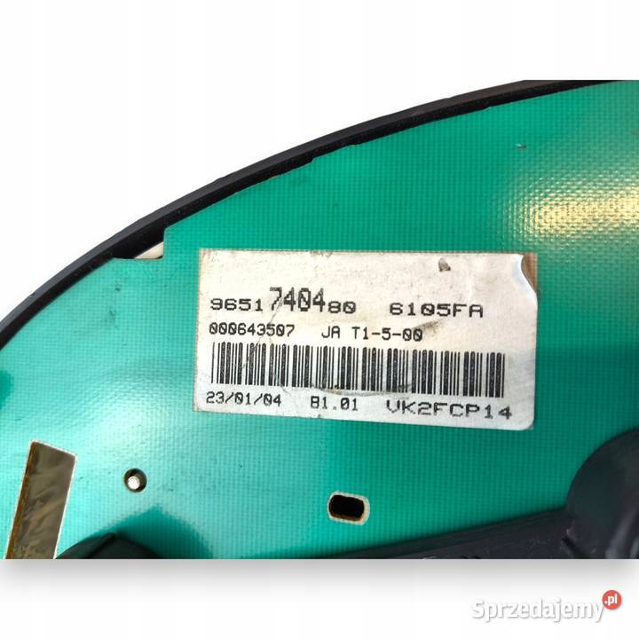 LICZNIK ZEGARY 9651740480 Peugeot 206 16 20 HDI Chełm sprzedam