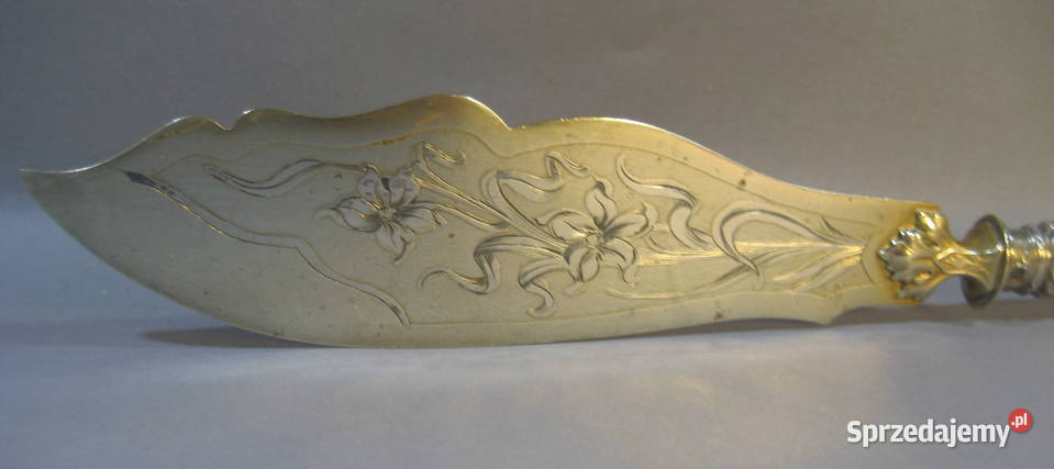 Duzy Srebrny noz stolowy Minerwa Warszawa sprzedam