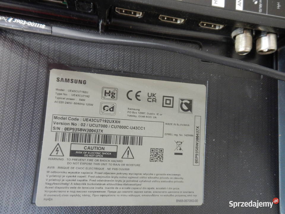 Telewizor Samsung UE43CU7192UXXH Telewizory Leżajsk