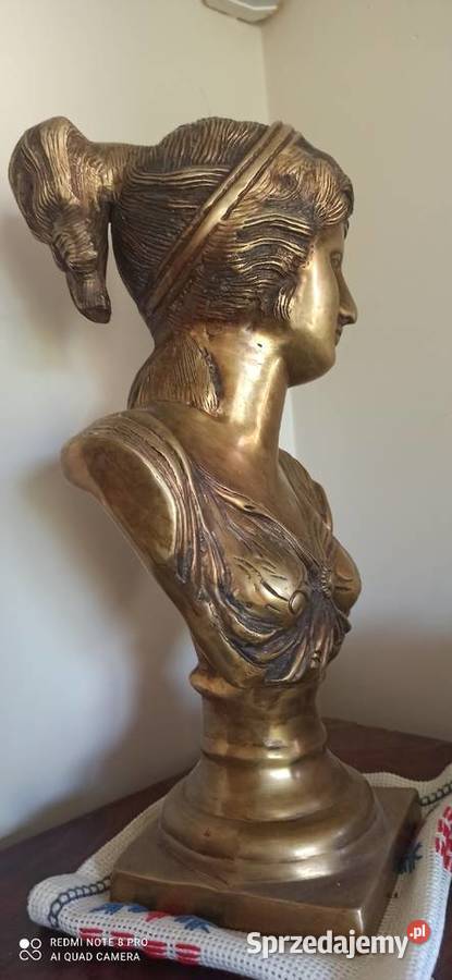 Piękne popiersie Diany Artemidy Mosiądz Gdańsk