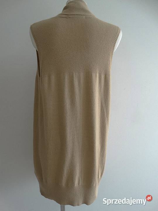 Kamizelka Wełniana z Angorą Camelowa Sweter