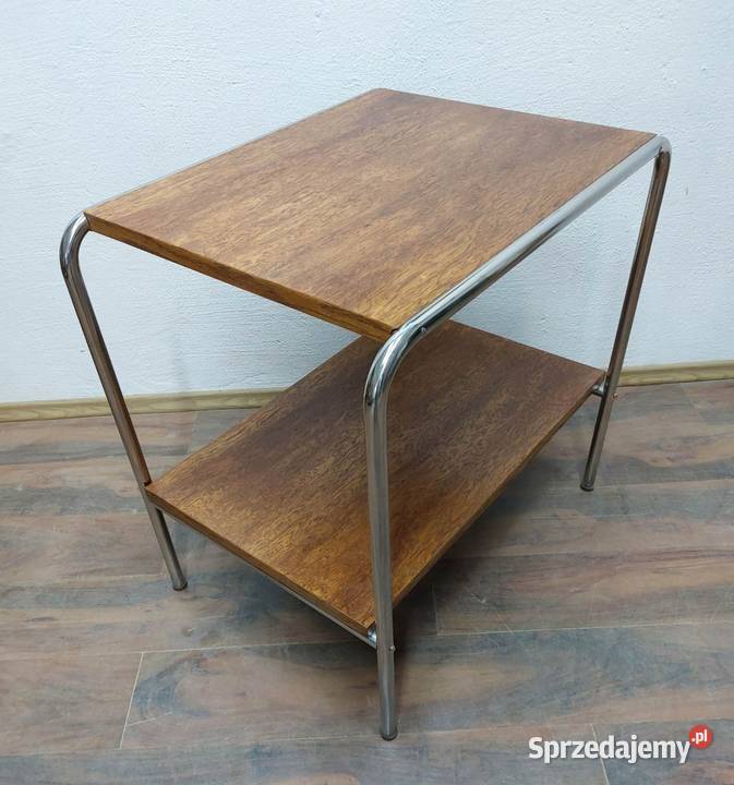 Stolik Dąb Chrom renowacji Art Deco Bauhaus 1 sprzedam