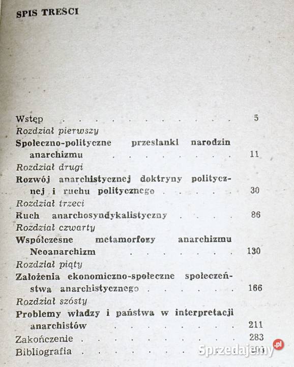 Anarchizm Rzecz o nieziszczalnej wolności Jerzy Rok wydania 1982 Chełm sprzedam