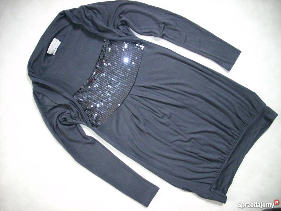 Clockhouse CA szara TUNIKA cekiny j NOWA 34 XS Spódnice i sukienki