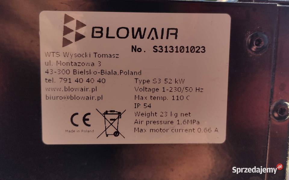 Nagrzewnica wodna 52 kW dolnośląskie Wrocław sprzedam