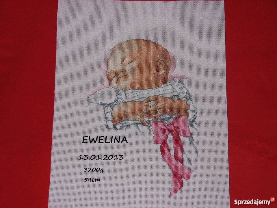pamiątka chrzest metryczka haft