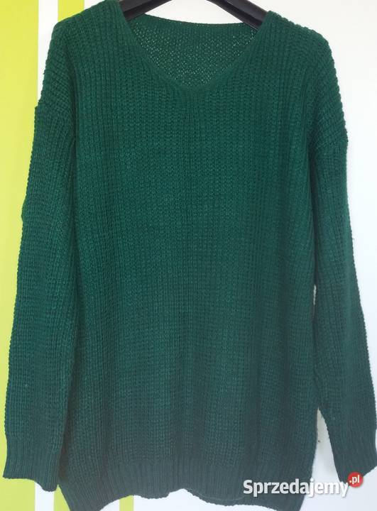 XL48 Ciemnozielony milutki sweter Wkładane przez głowę  Gliwice