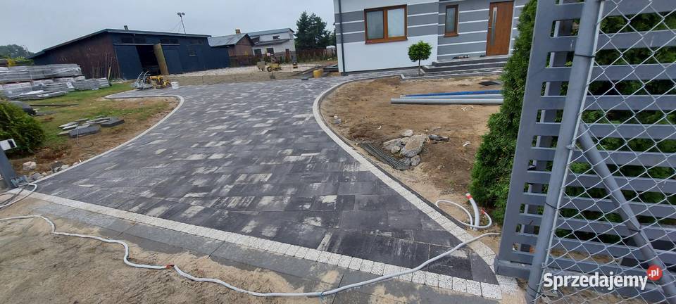 Schody tarasy z kostki brukowej Palisada palinea mazowieckie Wyszogród