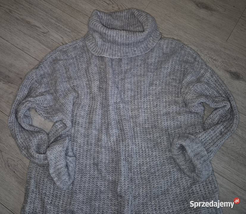 Sweter damski popielaty golf 38M łódzkie Łódź sprzedam
