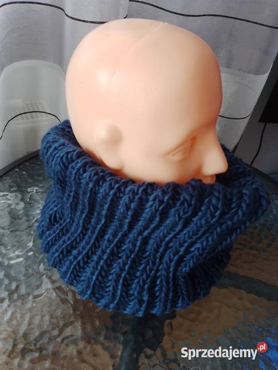 Komin szal damski niebieski granatowy Dla kobiet