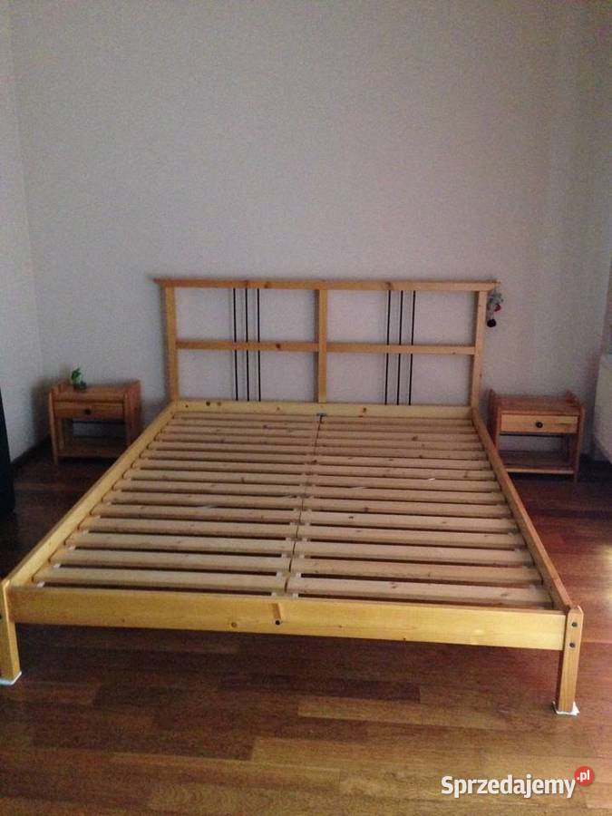 Łóżko sosnowe 160x200 + stelaż + materac stan bardzo dobry