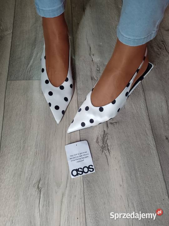 40 ASOS Nialot Czarne czółenka z odkrytą piętą z małopolskie Kraków