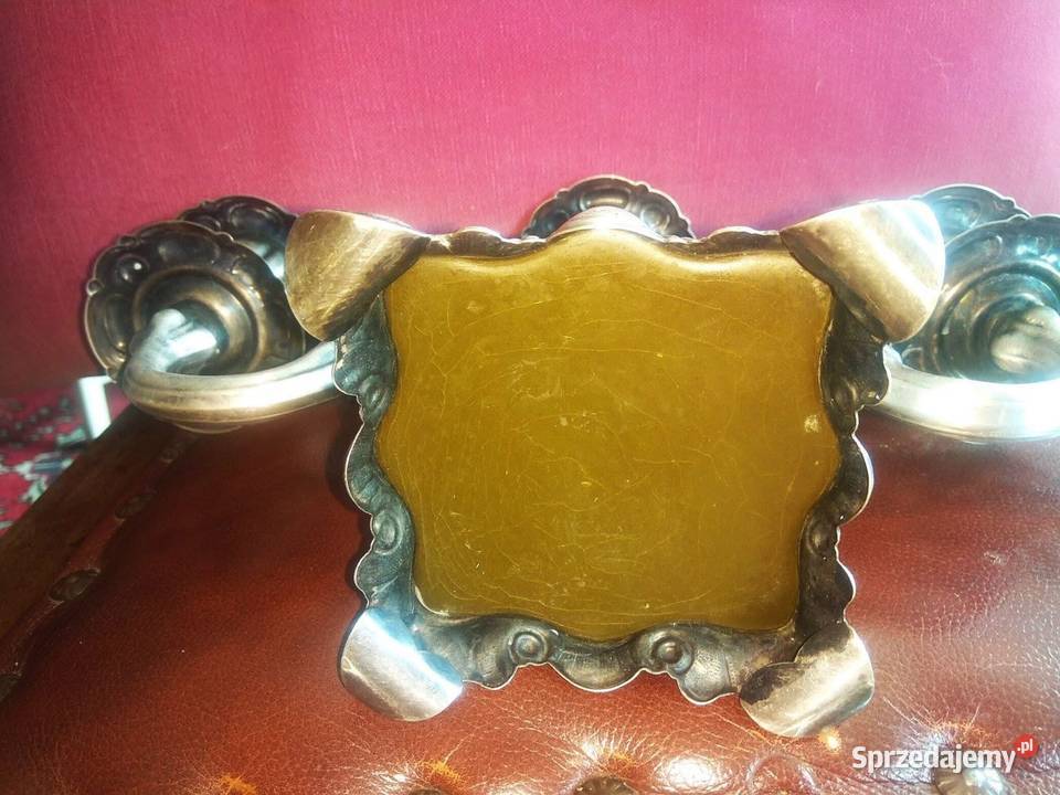 Świecznik plater sygnowany Na 3 świece pomorskie Gdańsk