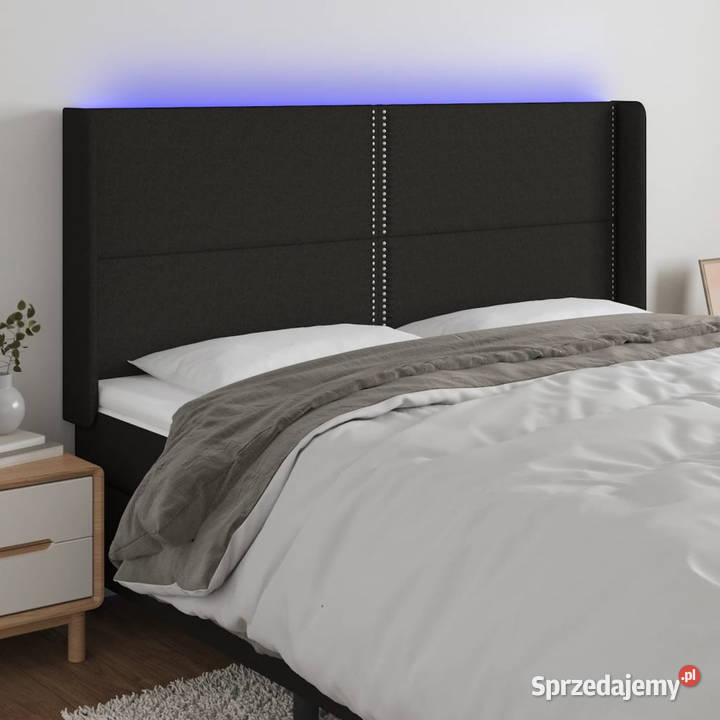 Zagłówek do łóżka z LED czarny 183x16x118128 Warszawa