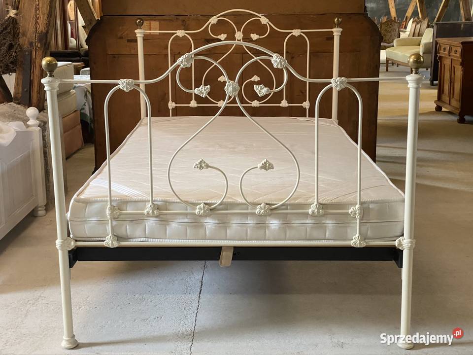 Białe łóżko metalowe 120x200 125cm zachodniopomorskie
