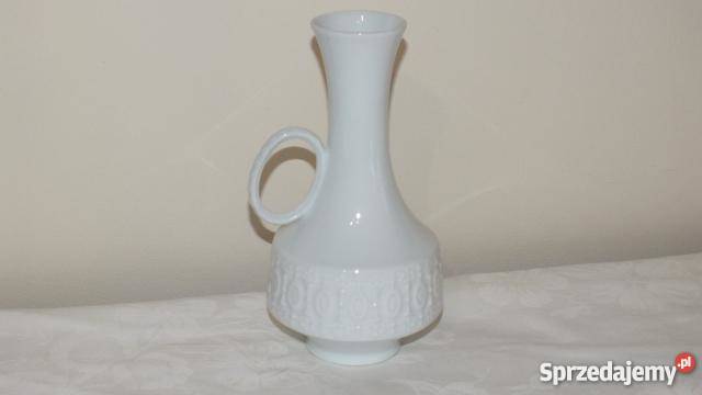 Biały ręcznie robiony ceramiczny wazon Inowrocław