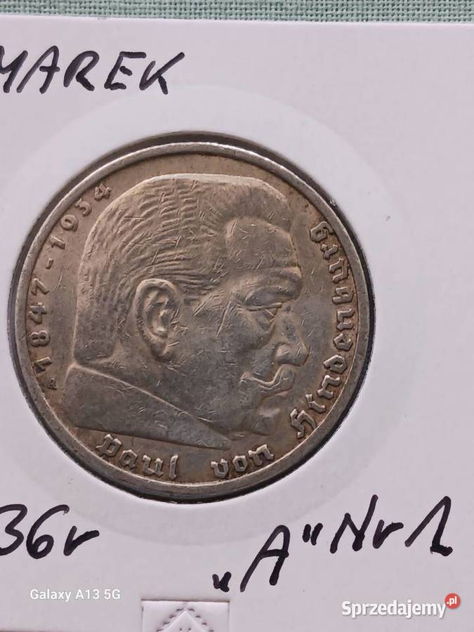 5 Marek Niemcy 1936 rPaul von Hindenburgmen A 1 Konin sprzedam