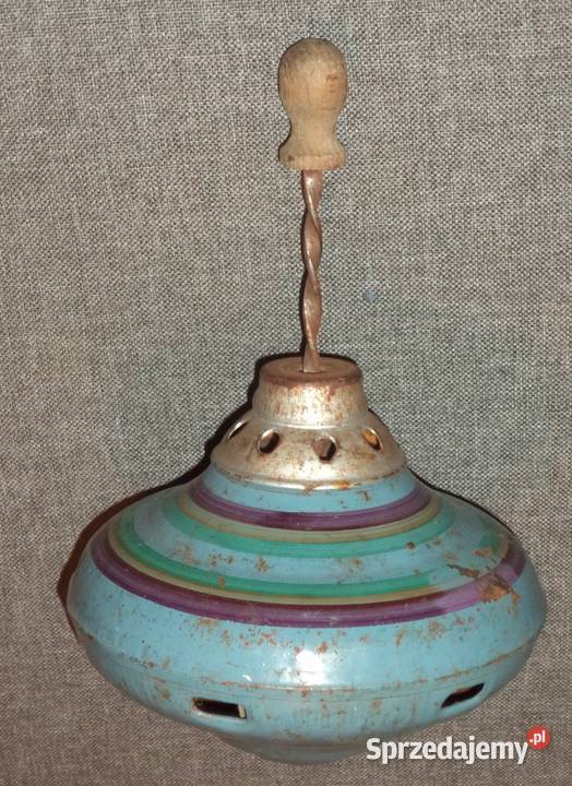 Stary wirujący metalowy bąk zabawka PRLu 3 śląskie Piekary Śląskie