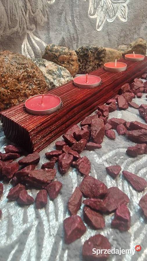 Świecznik Shou Sugi Ban drewno świerkowe warmińsko-mazurskie Sępopol