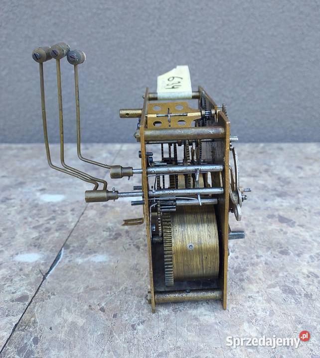 634 Mechanizm starego zegara ściennego Mauthe pomorskie