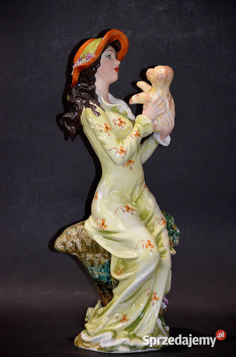 Porcelana Roceram figurka IRIS dama z pieskiem sprzedam