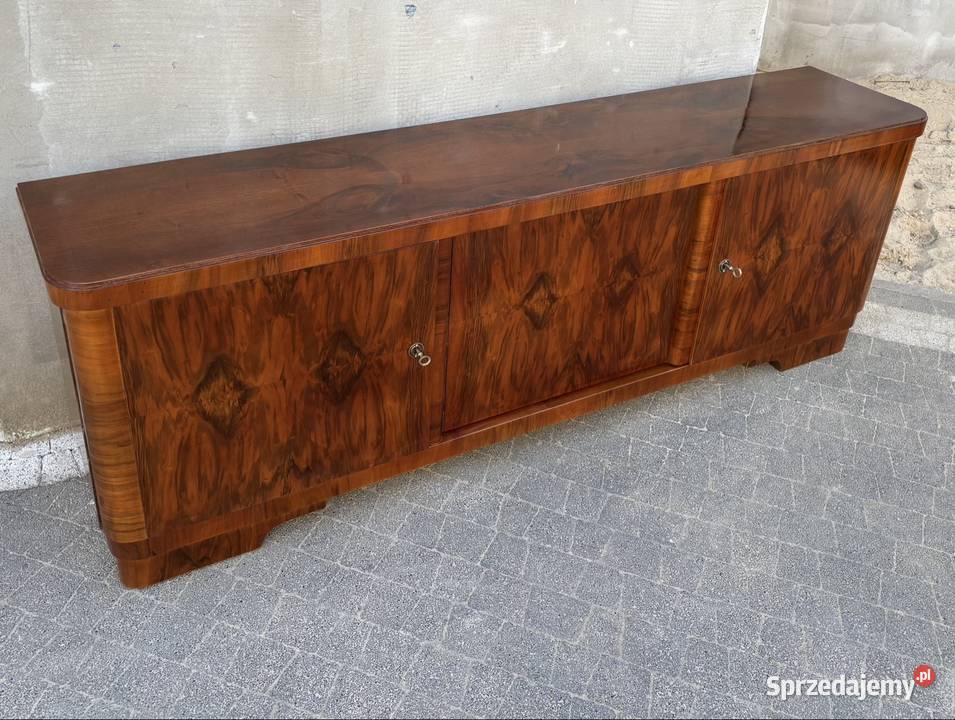Komoda RTV Orzech 180 Art Deco Antyk Renowacji 60cm Wrocław
