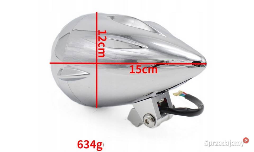 REFLEKTOR LAMPA DO MOTOCYKLA Z GRILEM CRUISER Sosnowiec