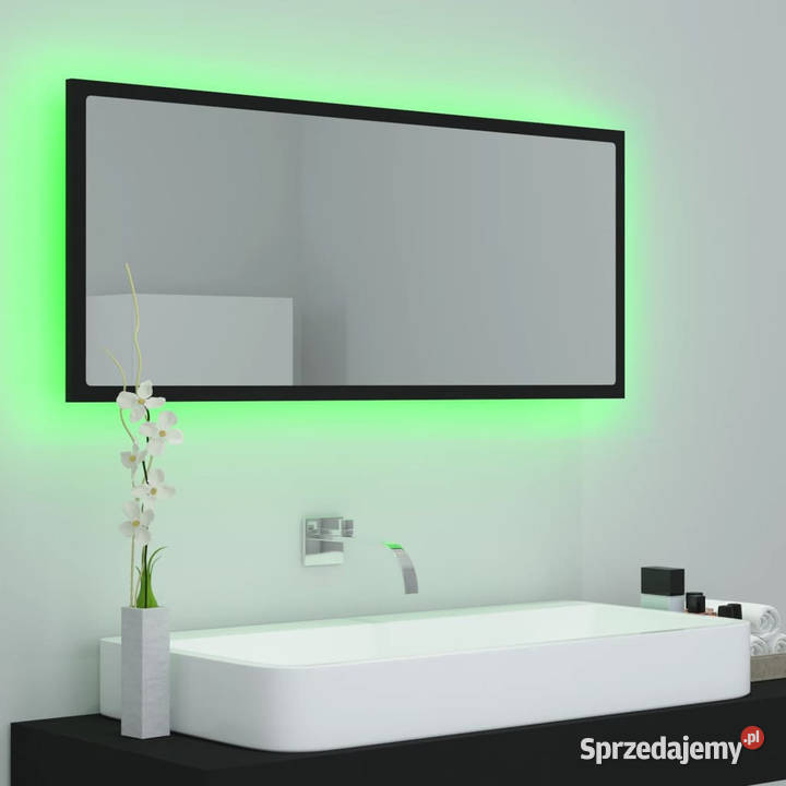 Lustro łazienkowe z LED czarne 100x85x37 akryl Warszawa sprzedam
