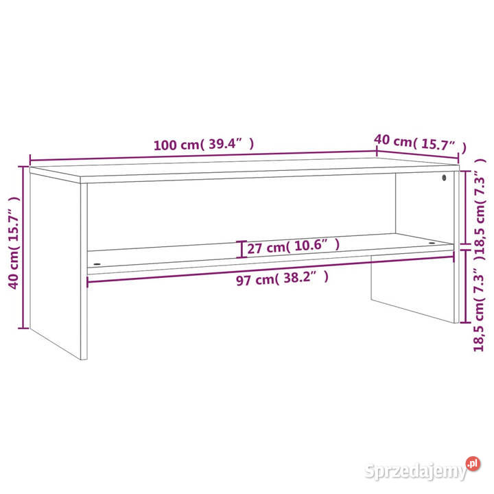 Szafka pod TV biała 100x40x40 materiał RTV Warszawa