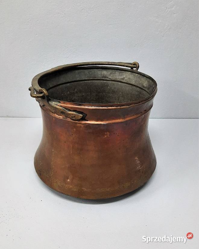 Duży Stary Miedziany Garnek AntykiMarki