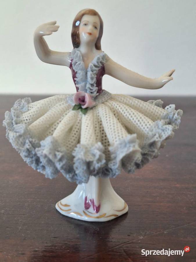 Figurka porcelanowa Dresden koronkowa dama Gdańsk