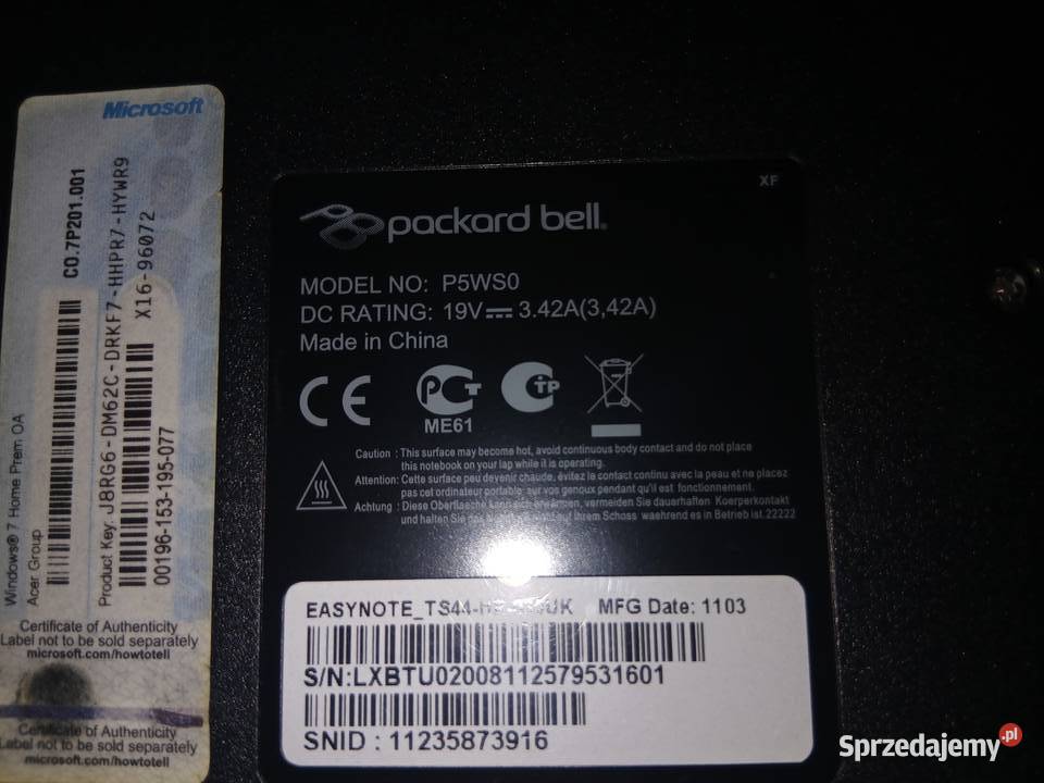 Laptop Packard Bell Windows 10 Elektronika Łódź