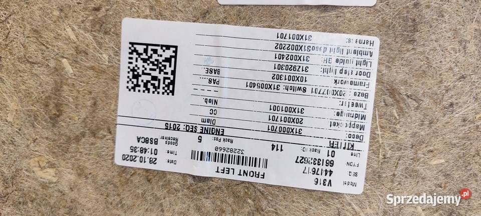 VOLVO XC40 BOCZEK DRZWI LEWY PRZÓD 32282660 Tapicerki samochodowe