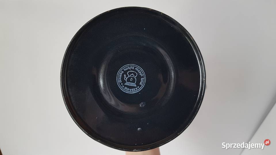 Zestaw emaliowany dzbanek 6 filiżanek Olkusz PRL Dąbrowa Górnicza