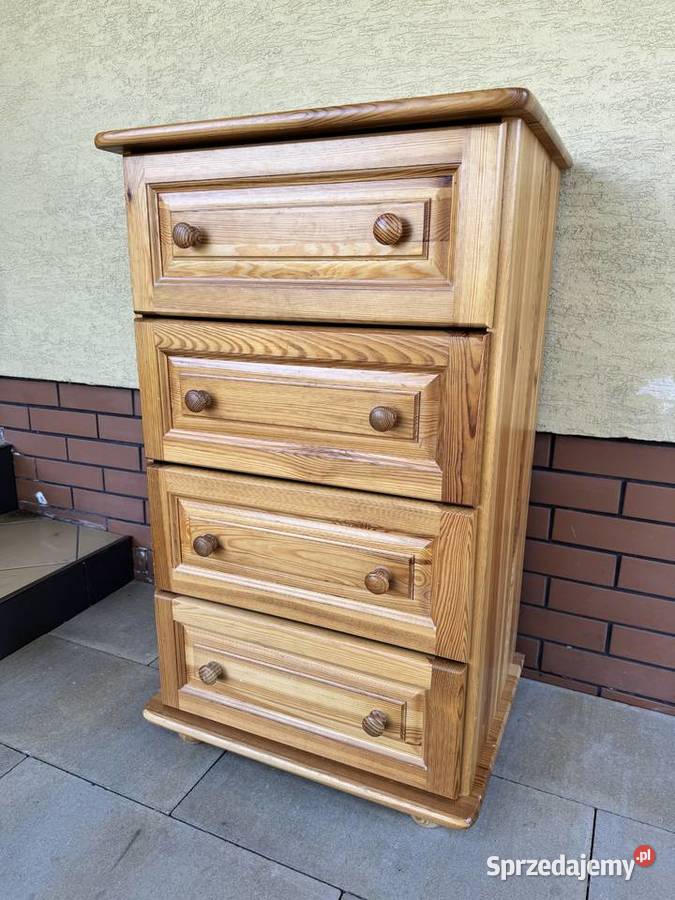Komoda drewniana sosnowa z szufladami szafka Sulbiny
