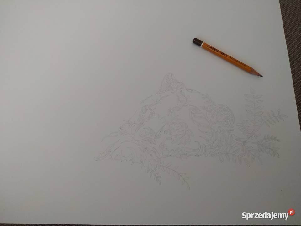 Rysunek niedźwiedzica i syn cienkopis blok t A3 mazowieckie