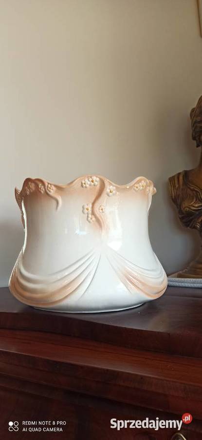 Doniczka porcelana Sygnowana Beż z kolorem ecr Gdańsk