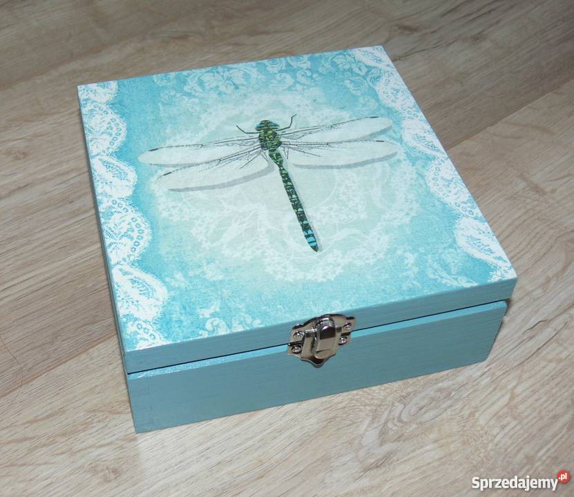 Drewniane pudełko szkatułka na biżuterię herbatę 8cm Pozostałe Warszawa