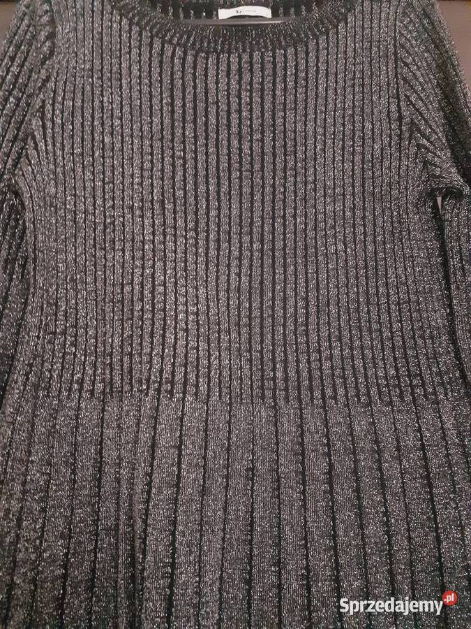 tunika sukienka z dzianiny srebrno czarna M pomorskie Gdańsk sprzedam