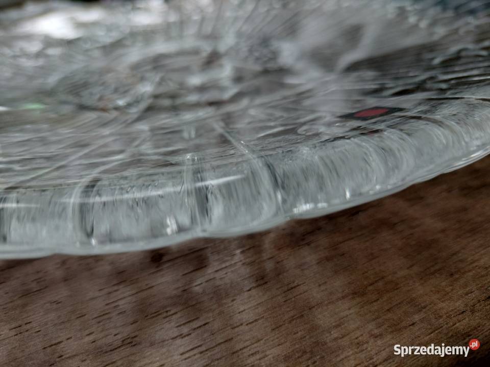 Duży talerz ciężka patera szklana z aniołem Choszczno