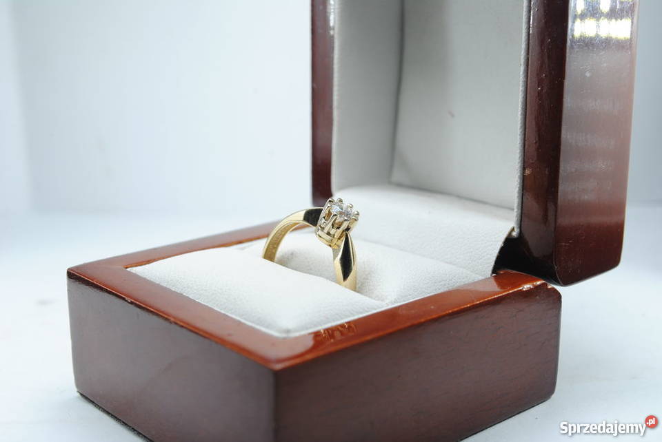Pierścionek Złoty brylant 033ct Katowice sprzedam