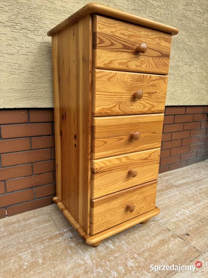 Szafka z szufladami słupek drewniana sosnowa Sulbiny