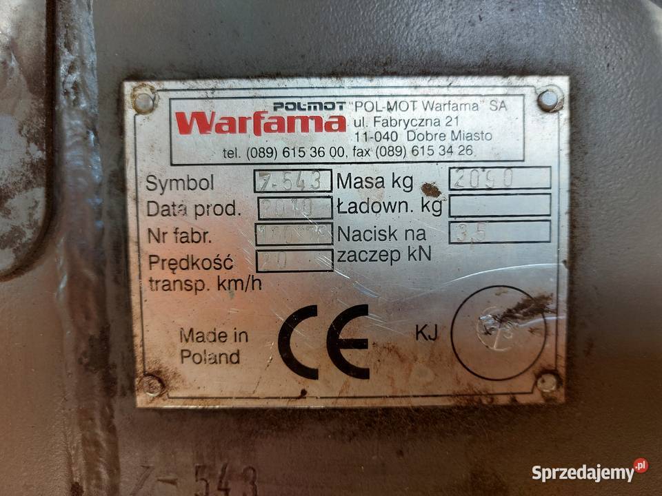 Prasa rolująca Warfama Z543 podlaskie