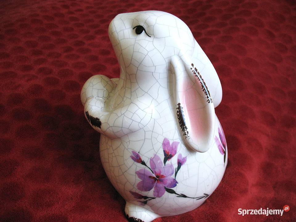Zając z efektem crackle porcelana 20 x 15 x 14 Siedlce