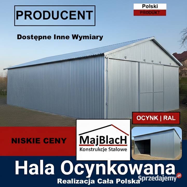 A197Hala Ocynkowana Garaż Blaszany MAGAZYN Hala Grudziądz