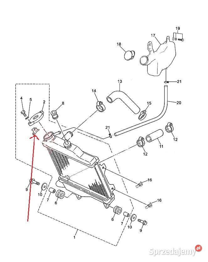 Stopper chłodnicy Yamaha 2RNE243700 oryginał Układ chłodzenia Kielce sprzedam