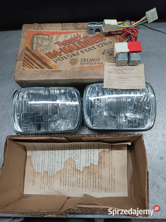 Nowe lampy Zelmot H4 do 126p Nowość PRL Lampy przednie Kraków sprzedam