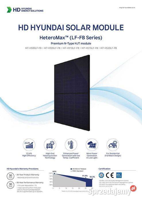 Panel fotowoltaiczny Hyundai Solar HiTH500LFFB